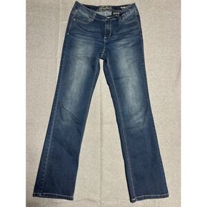 Buffalo David Bitton Jeans Women 6 Blue Misha Mid-Rise Straight Leg Stretch